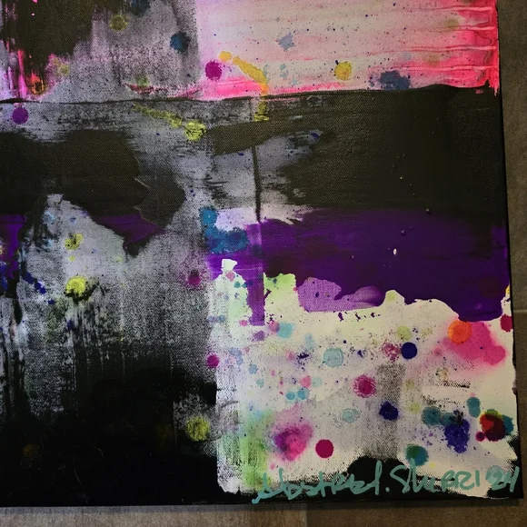 HANDCRAFTED Abstract Painting HANDPAINTED Wall Art Decor HANDMADE Artwork 22x28 - Picture 10 of 17